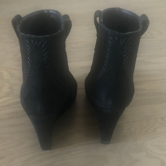 Rebecca Minkoff Bianca Black Suede Wedge Bootie - Picture 5 of 7